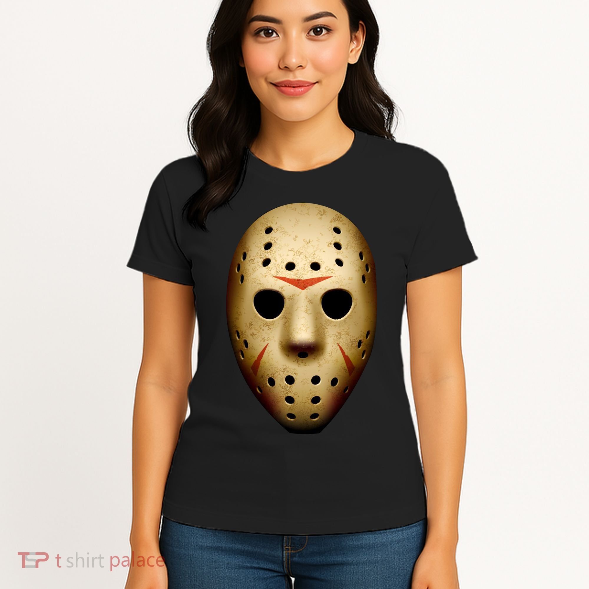 Creepy Goalie Hockey Halloween Mask Women's T-Shirt
