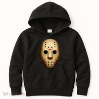 Creepy Goalie Hockey Halloween Mask Kids Hoodie thumb 0