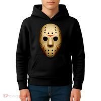 Creepy Goalie Hockey Halloween Mask Kids Hoodie thumb 4