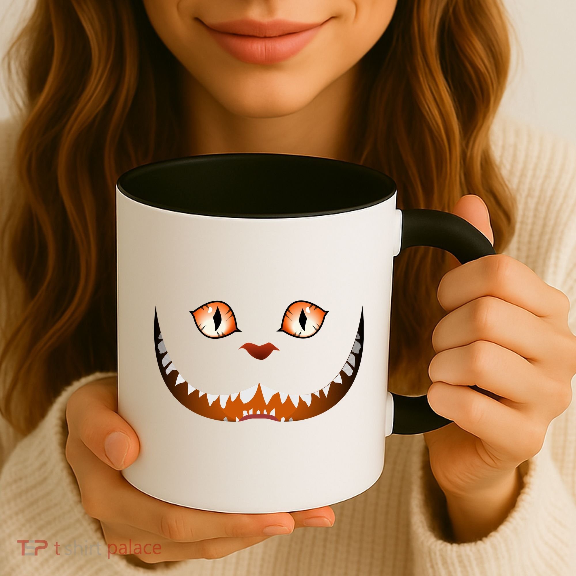 Creepy Halloween Cat Face Coffee Mug