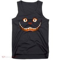 Creepy Halloween Cat Face Tank Top thumb 0