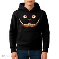 Creepy Halloween Cat Face Kids Hoodie thumb 4