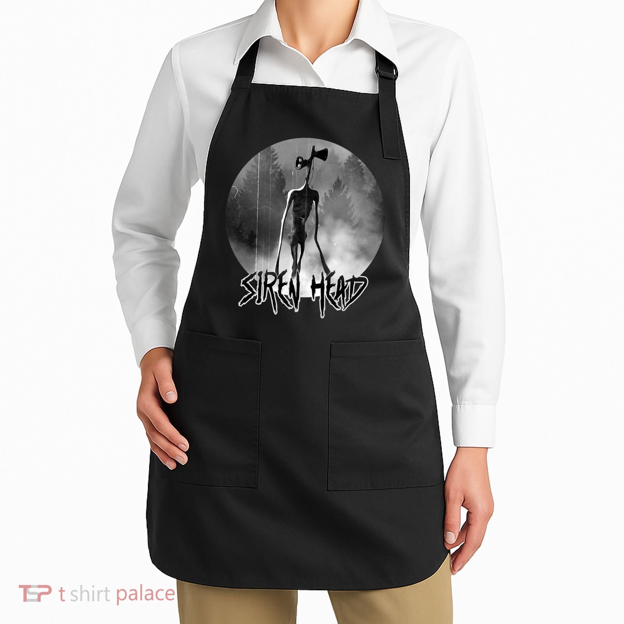 Creepy Siren Head Horror Apron