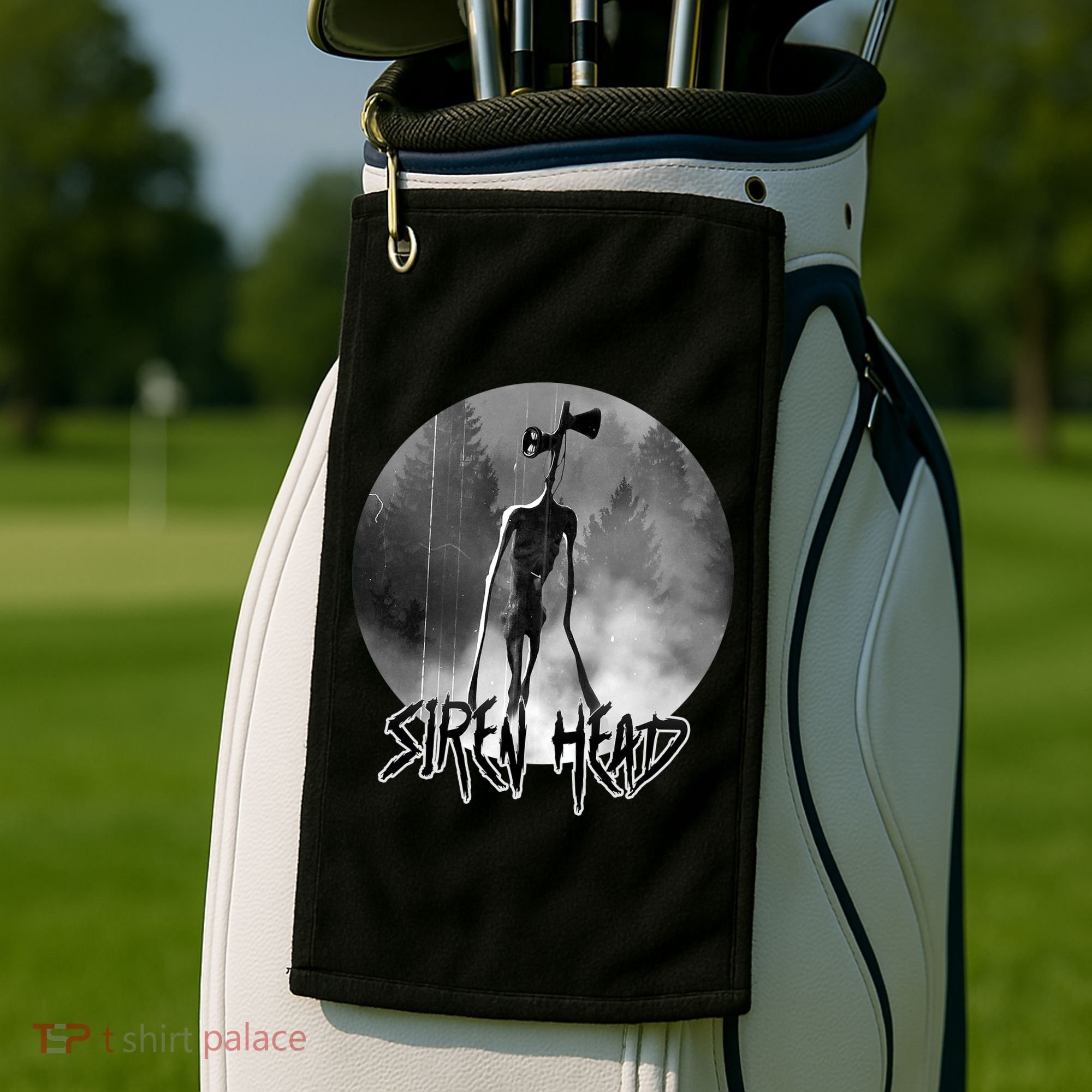 Creepy Siren Head Horror Golf Towel