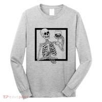 Creepy Skeleton Wine Long Sleeve Shirt thumb 0