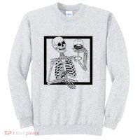 Creepy Skeleton Wine Sweatshirt thumb 0