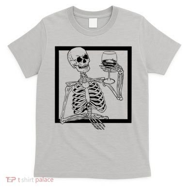 Creepy Skeleton Wine T-Shirt