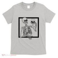 Creepy Skeleton Wine T-Shirt thumb 0