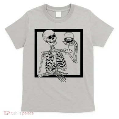 Creepy Skeleton Wine T-Shirt