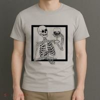 Creepy Skeleton Wine T-Shirt thumb 3