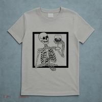 Creepy Skeleton Wine T-Shirt thumb 5