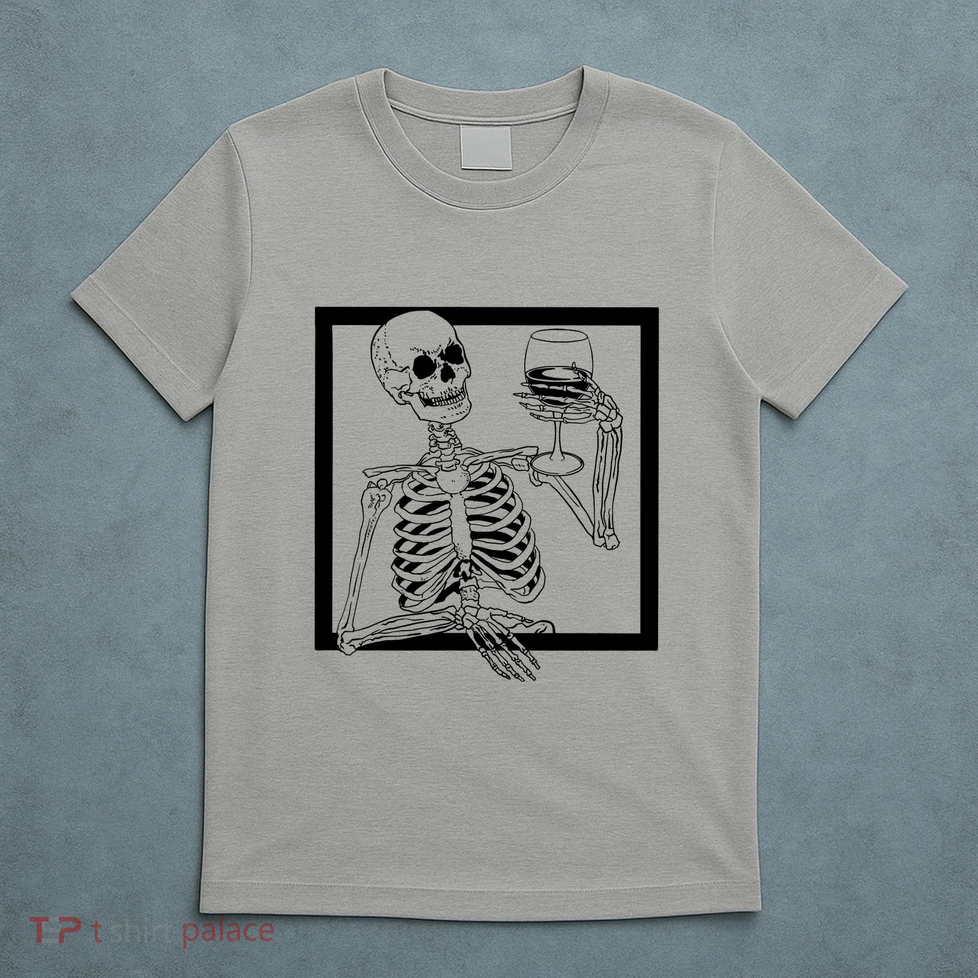 Creepy Skeleton Wine T-Shirt