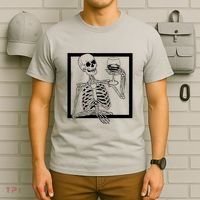 Creepy Skeleton Wine T-Shirt thumb 6