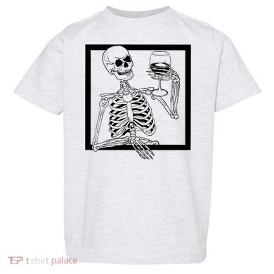 Creepy Skeleton Wine Toddler T-Shirt