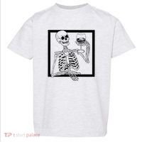 Creepy Skeleton Wine Toddler T-Shirt thumb 0