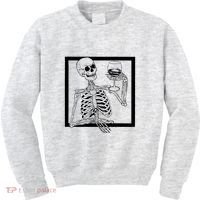 Creepy Skeleton Wine Kids Sweatshirt thumb 0
