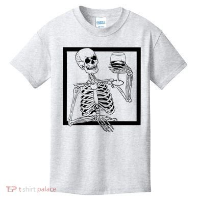Creepy Skeleton Wine Kids T-Shirt