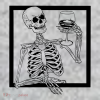 Creepy Skeleton Wine Kids T-Shirt thumb 2