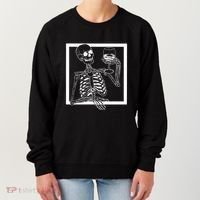 Creepy Skeleton Wine Women's Sweatshirt thumb 0