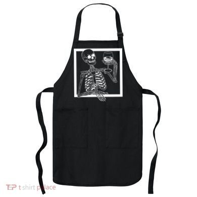 Creepy Skeleton Wine Apron