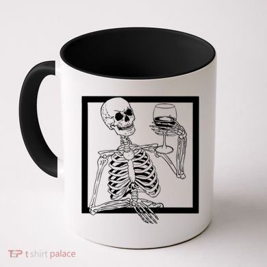 Creepy Skeleton Wine Coffee Mug