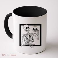 Creepy Skeleton Wine Coffee Mug thumb 0