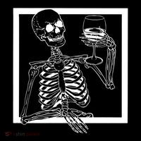 Creepy Skeleton Wine Women's Tank Top thumb 5