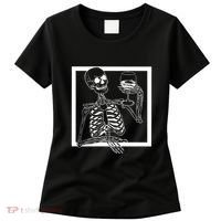 Creepy Skeleton Wine Women's T-Shirt thumb 0