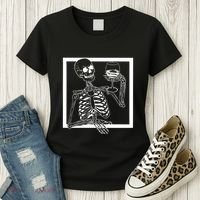 Creepy Skeleton Wine Women's T-Shirt thumb 3
