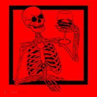 Creepy Skeleton Wine Santa Hat thumb 1