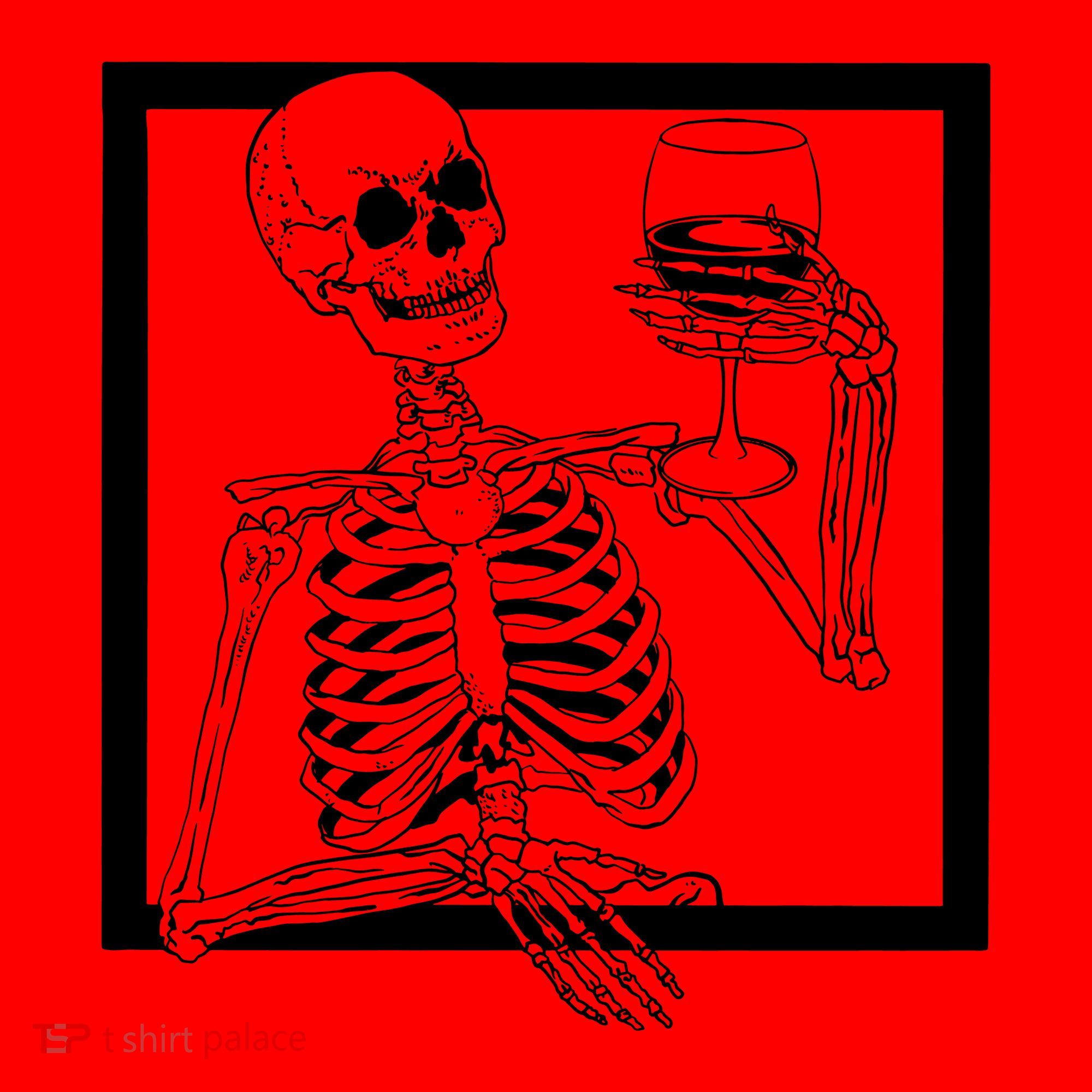 Creepy Skeleton Wine Santa Hat