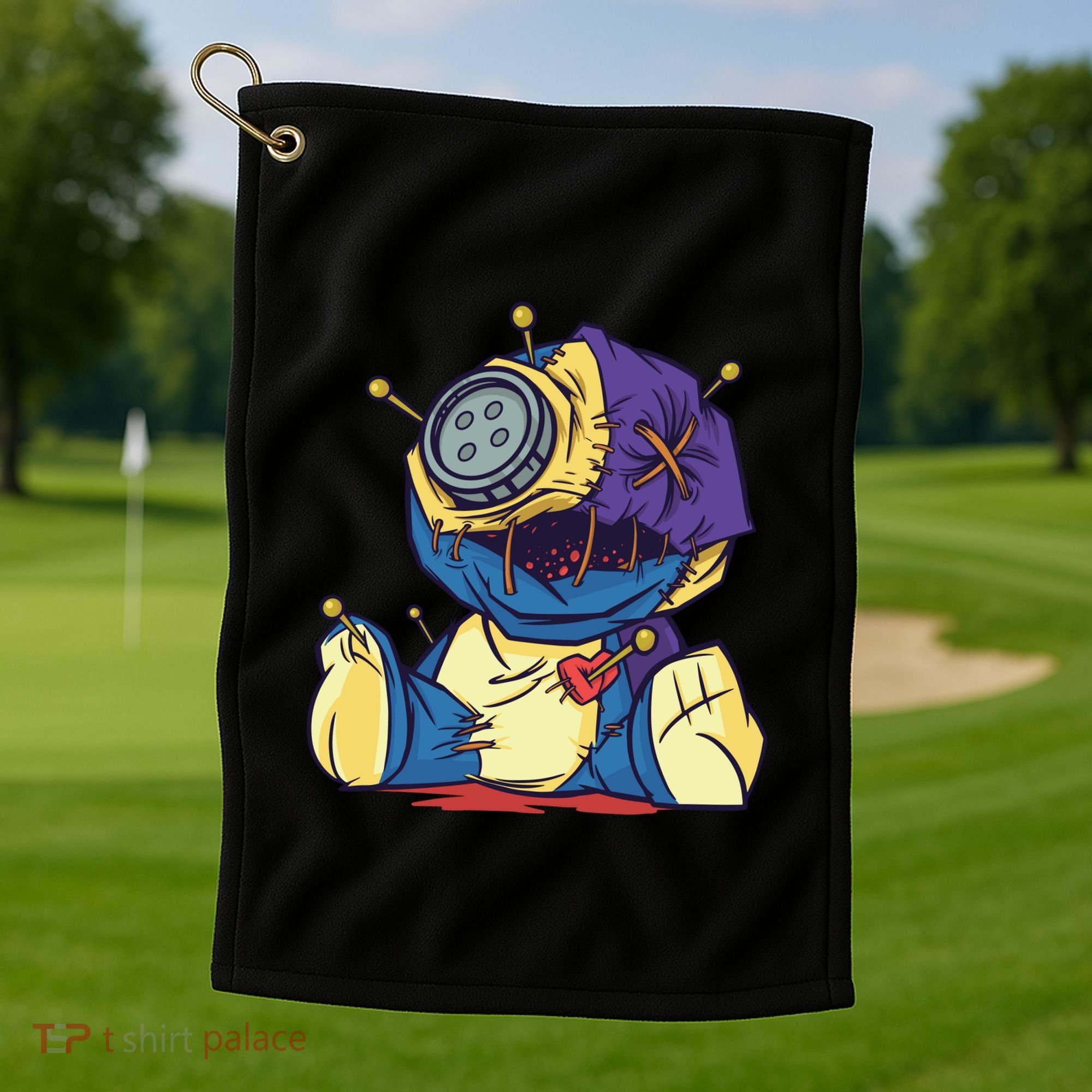 Creepy Voodoo Doll Golf Towel