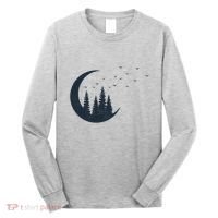 Crescent Moon Flocking Birds Long Sleeve Shirt thumb 0