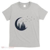 Crescent Moon Flocking Birds T-Shirt thumb 0