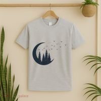 Crescent Moon Flocking Birds T-Shirt thumb 2