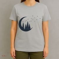 Crescent Moon Flocking Birds T-Shirt thumb 4