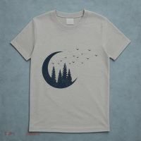 Crescent Moon Flocking Birds T-Shirt thumb 5