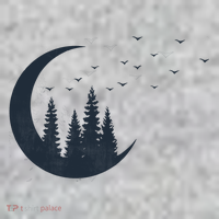 Crescent Moon Flocking Birds T-Shirt thumb 7