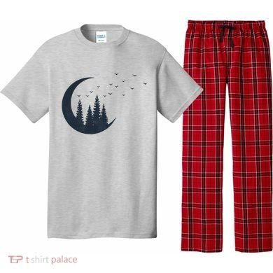 Crescent Moon Flocking Birds Pajama Set