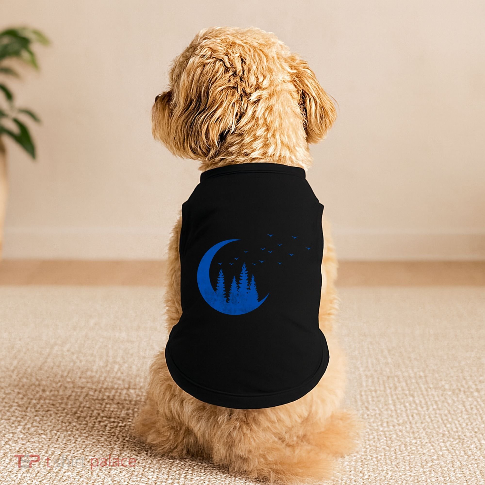 Crescent Moon Flocking Birds Doggie Tank
