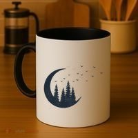 Crescent Moon Flocking Birds Coffee Mug thumb 4