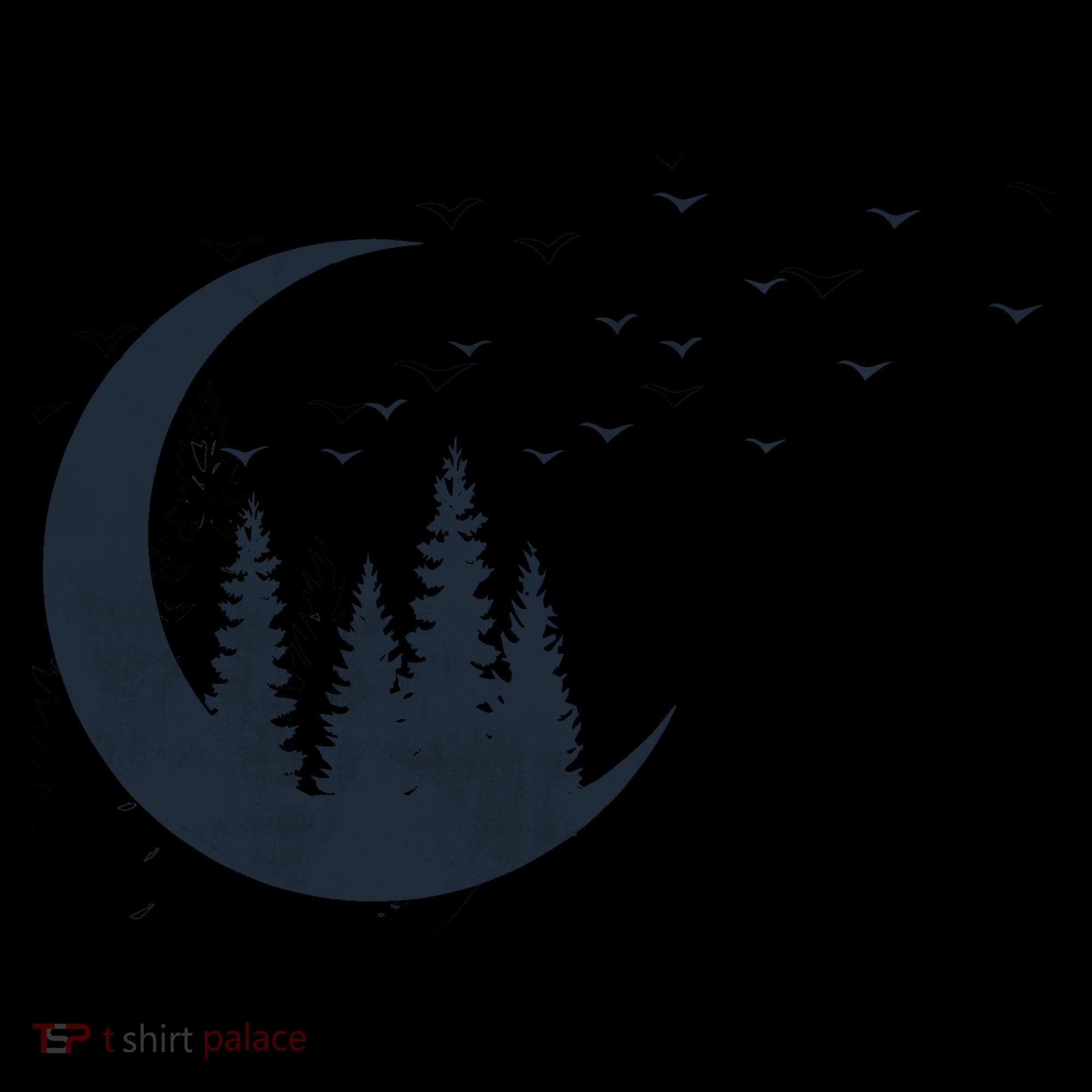 Crescent Moon Flocking Birds Coffee Mug