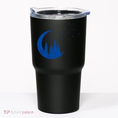Crescent Moon Flocking Birds Tumbler
