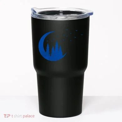 Crescent Moon Flocking Birds Tumbler