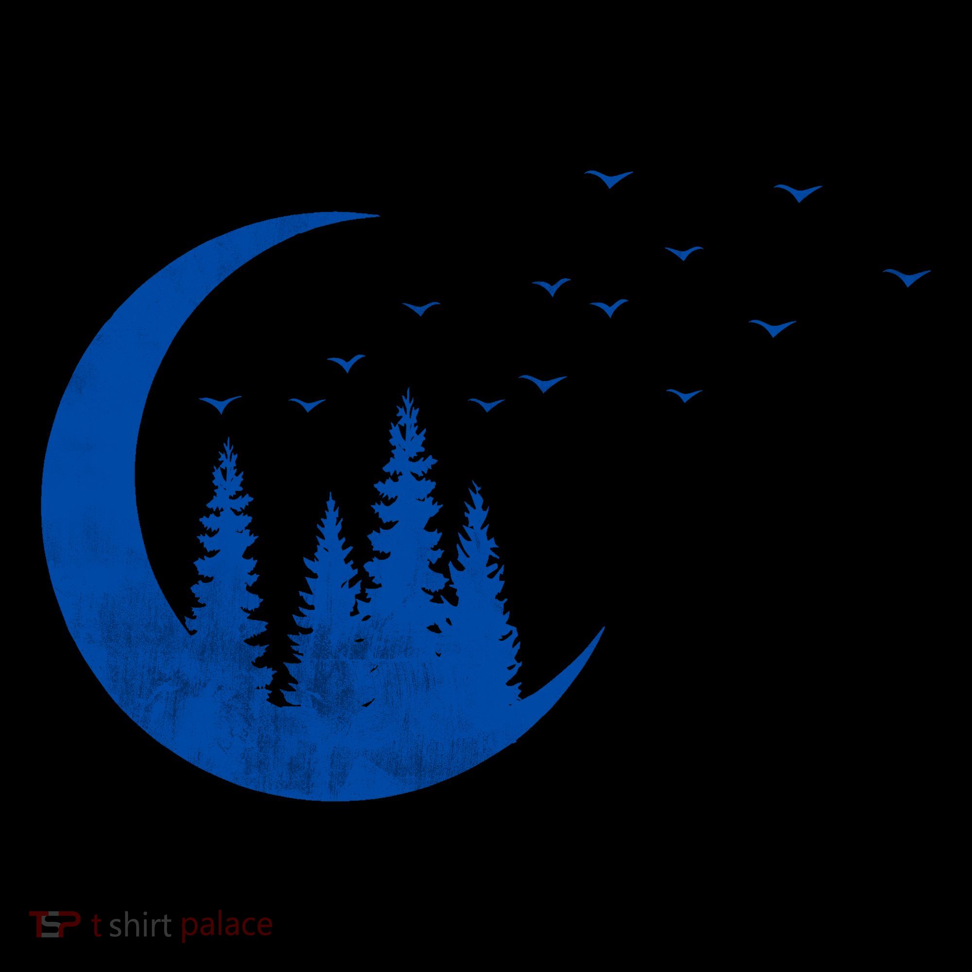Crescent Moon Flocking Birds Mousepad