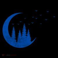 Crescent Moon Flocking Birds Ornament thumb 1