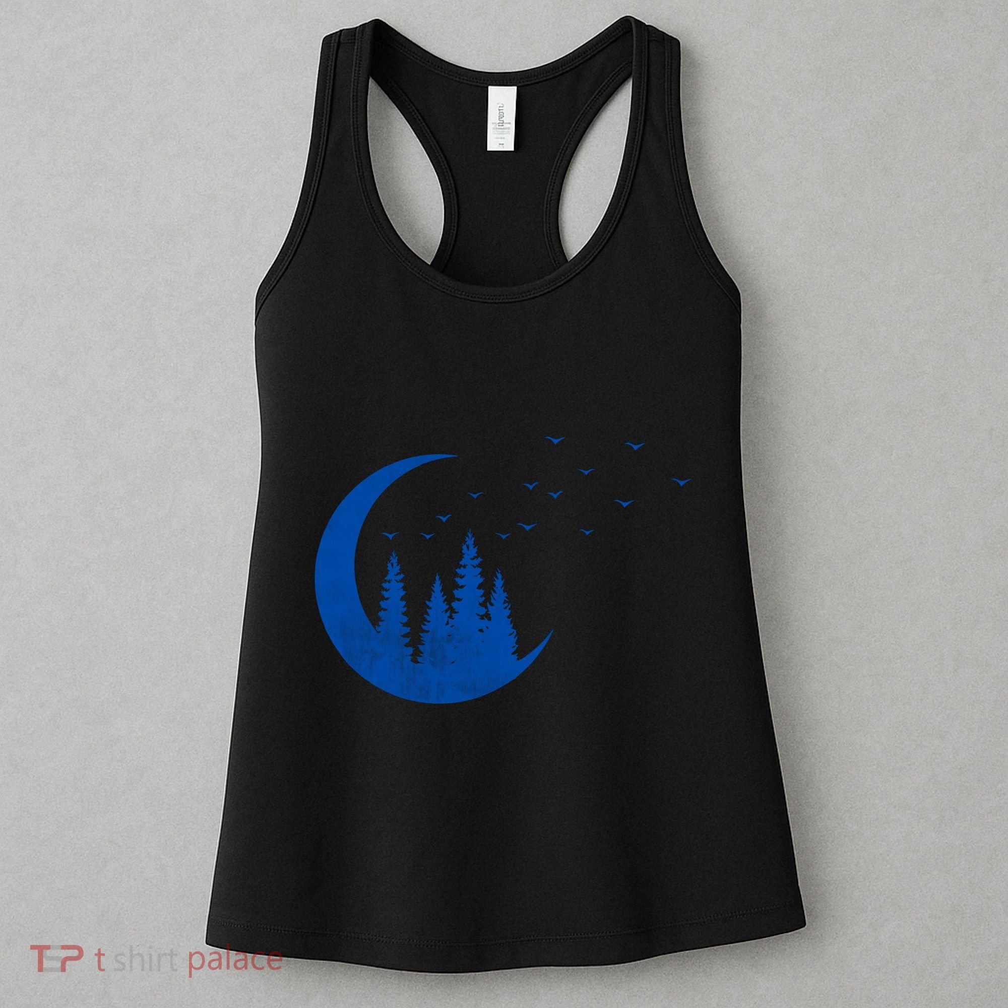 Crescent Moon Flocking Birds Women's Tank Top