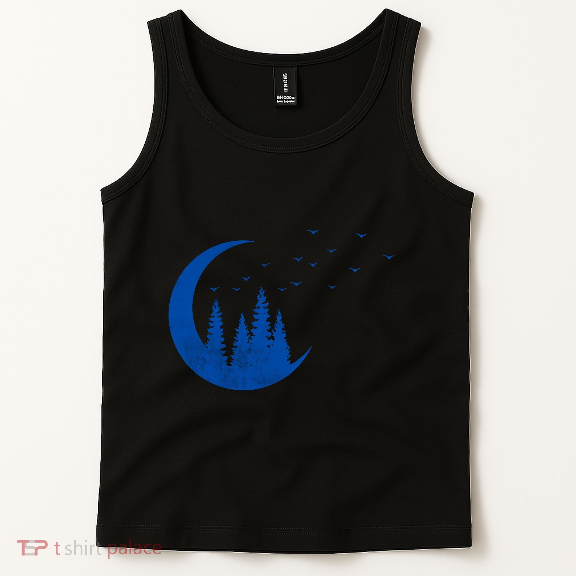 Crescent Moon Flocking Birds Tank Top