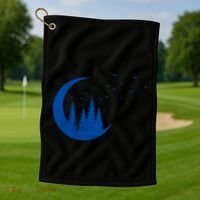 Crescent Moon Flocking Birds Golf Towel thumb 1