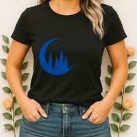 Crescent Moon Flocking Birds Women's T-Shirt thumb 2